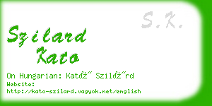 szilard kato business card